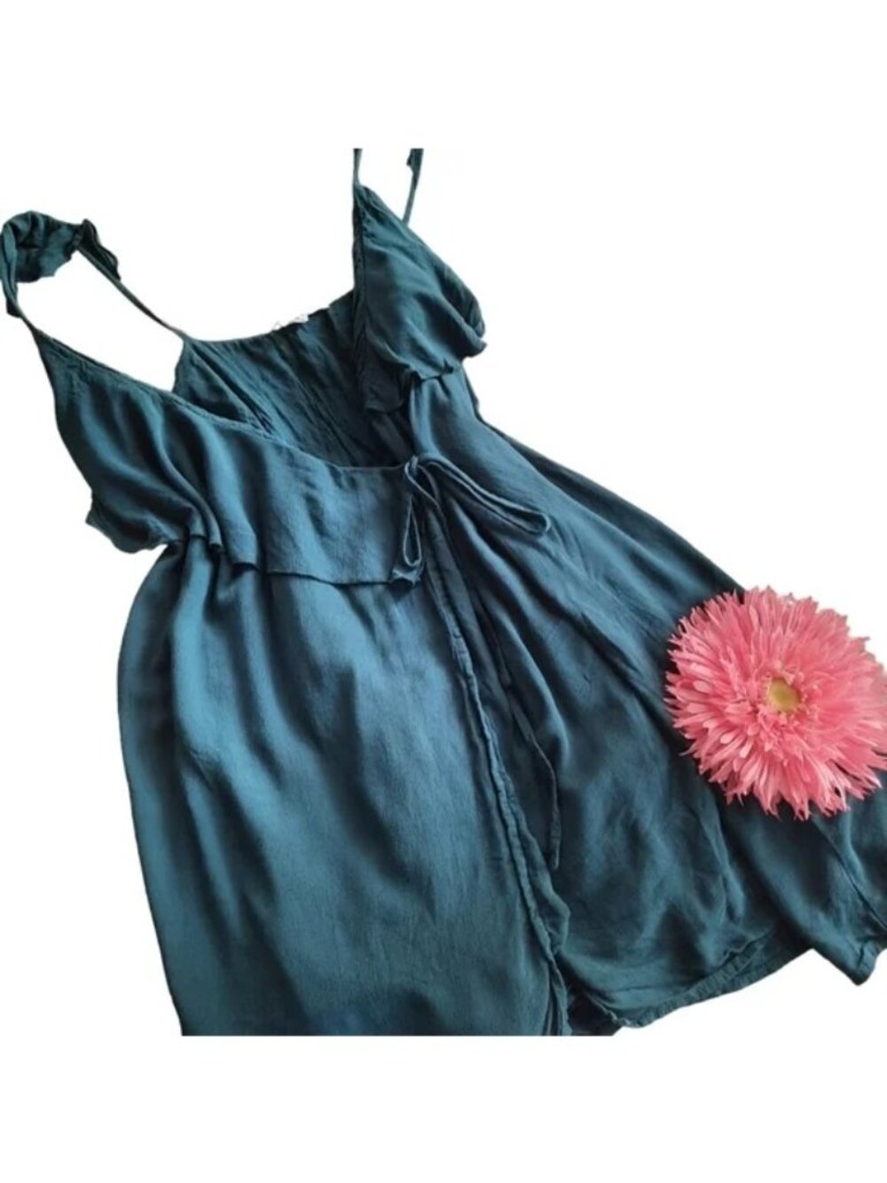 ONeill Blue Ruffle Tie Strap Mini Dress Womens Size M